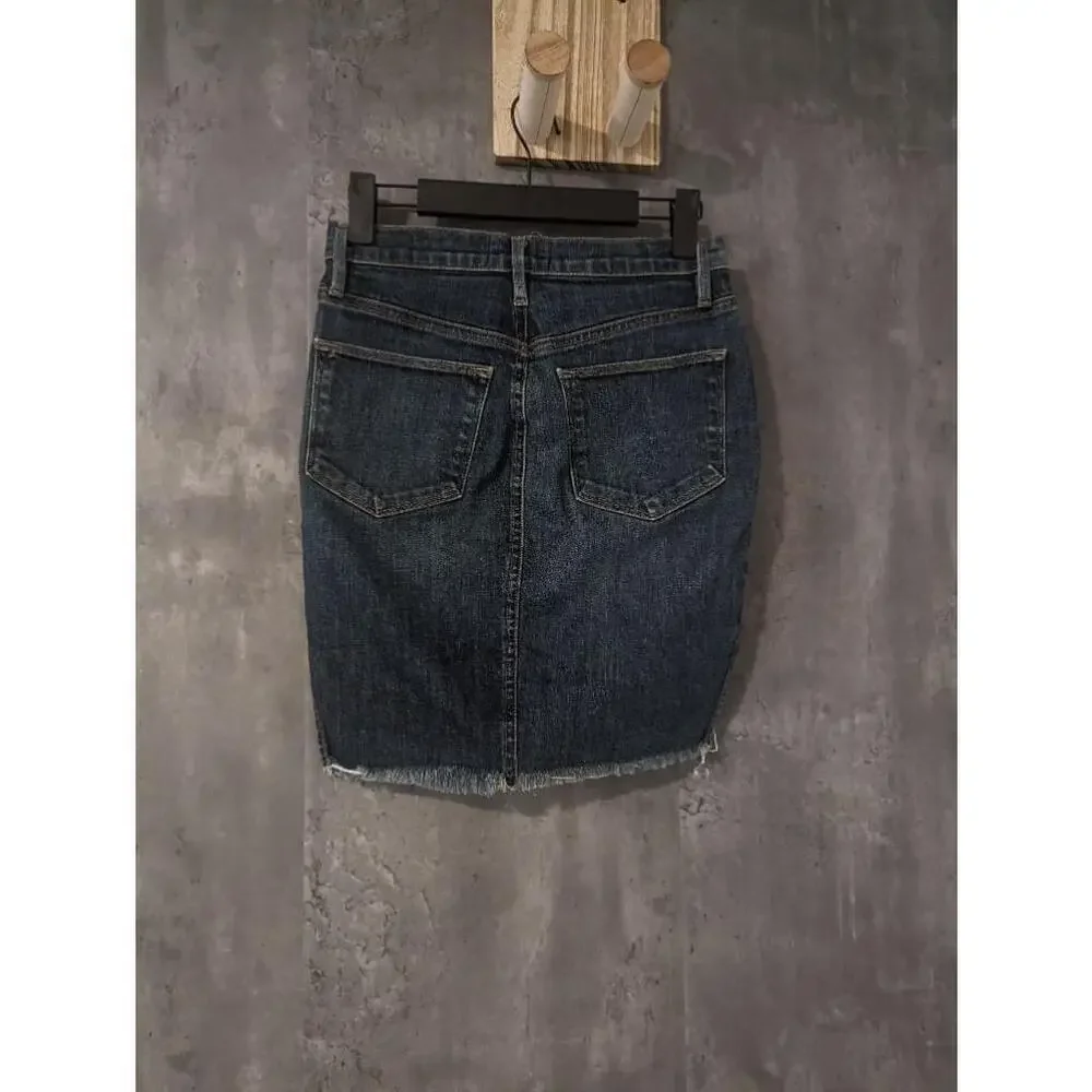 Women's Frame Denim Blue Distressed Skirt Size 24 - Picture 3 of 8